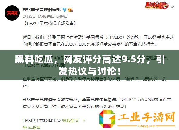 黑料吃瓜，網友評分高達9.5分，引發熱議與討論！