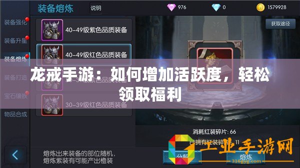 龍戒手游：如何增加活躍度，輕松領取福利